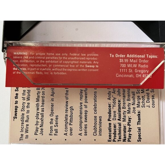 Cincinnati Reds Sweep To The Series 1990 World Champions Cassette 700 WLW Radio - Picture 14 of 16
